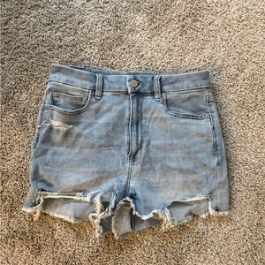 American Eagle Outfitters Light Blue Distressed Denim Cutoff Shorts